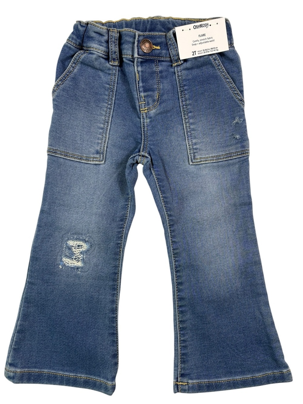 NWT OshKosh B'gosh Girls' Blue Flared Soft Stretch Denim Jeans